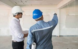 Close-up view of asbestos roofing sheets on an industrial building.