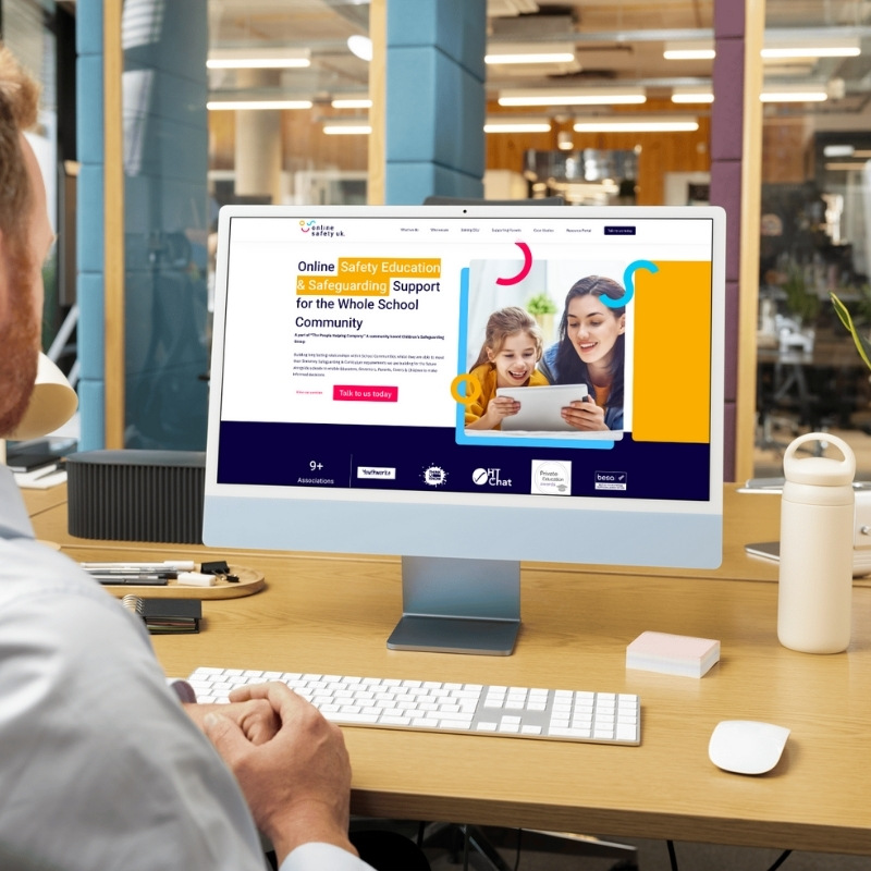 Desktop computer screen mockup showing the Online Safety UK platform.