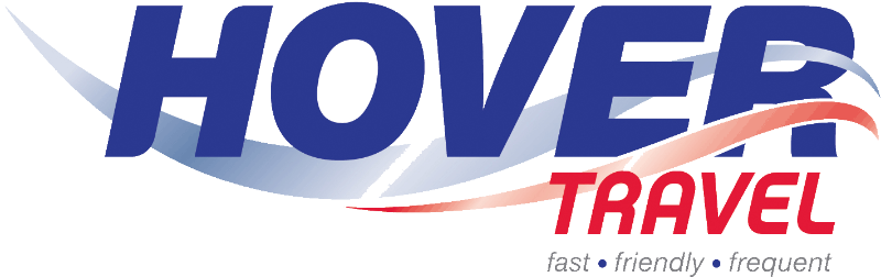 Hovertravel company logo in blue and red text.