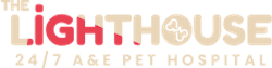 Lighthouse Vets company logo in red and grey typography.