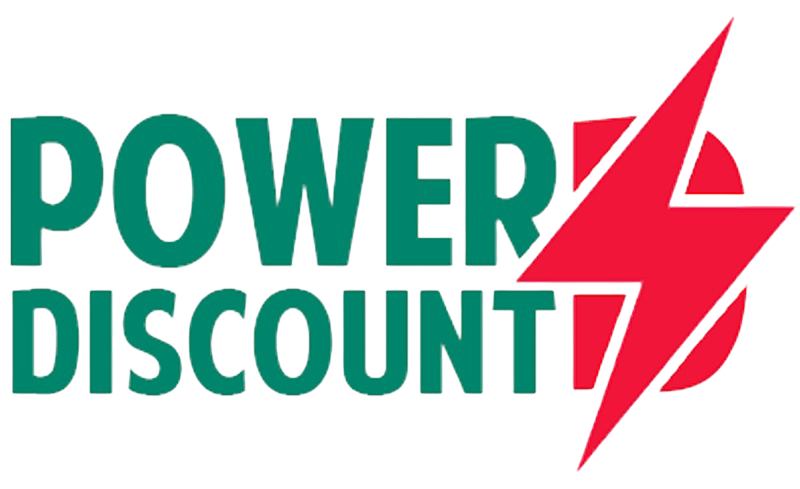 Power Discount company logo in green and red bold text.
