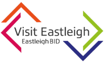 Visit Eastleigh company logo with stylised text and location pin.