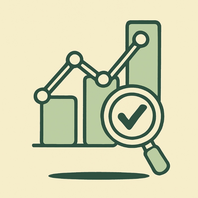 Cartoon illustration in 1950s rubber hose style showing a magnifying glass over a growth graph.