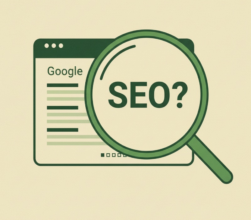 Cartoon illustration in 1950s rubber hose style representing Google SEO.