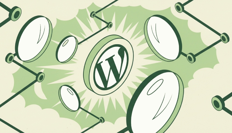 Cartoon illustration in 1950s rubber hose style representing WordPress website development.