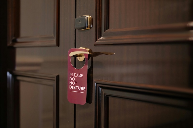 do not disturb sign on hotel door